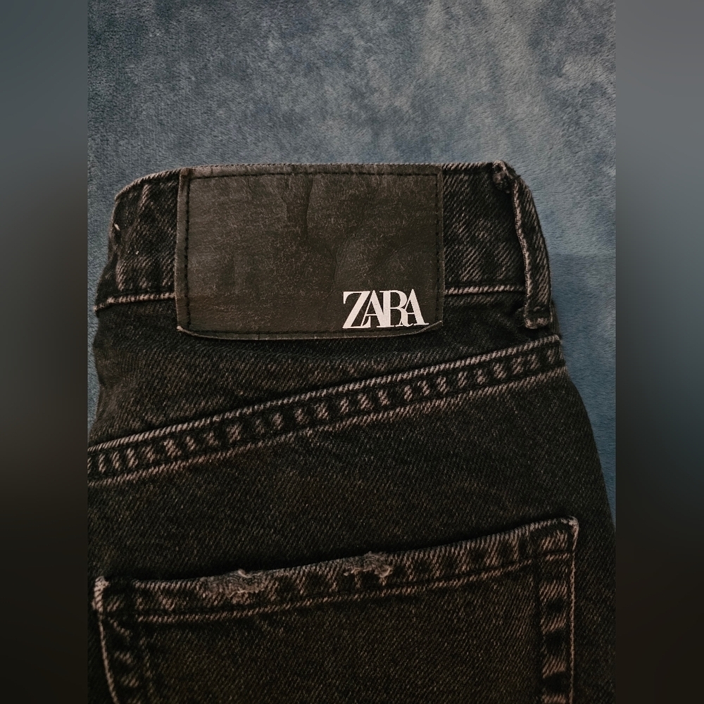 Zara High Rise Black Ripped Jeans - Picture 14 of 15